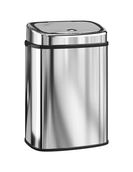 HOMCOM 50L Stainless Steel Sensor Bin - Silver Tone