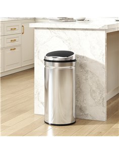 HOMCOM 42L Stainless Steel Sensor Bin - Silver Tone 2