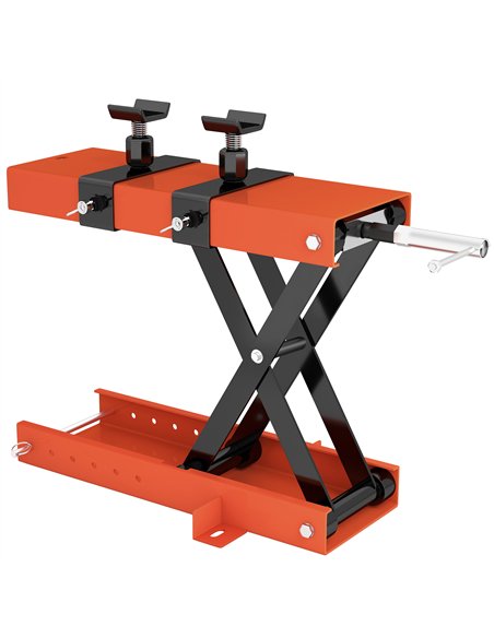 HOMCOM 500 kg Motorcycle Scissor Lift Jack, Heavy Duty Steel Adjustable Motorbike Lifting Hoist Stand with Safety Pin, Foldable 