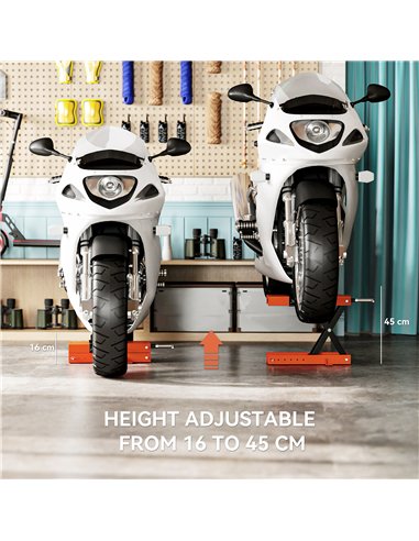 HOMCOM 500 kg Motorcycle Scissor Lift Jack, Heavy Duty Steel Adjustable Motorbike Lifting Hoist Stand with Safety Pin, Foldable 