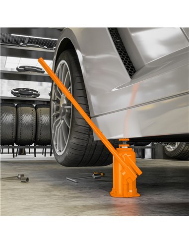 HOMCOM 12 Tonne Hydraulic Bottle Jack with 19-37 cm Lifting Range, Heavy Duty Portable Compact Car Jack Lift with Saddle and 3 S