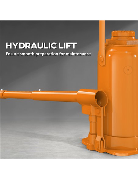 HOMCOM 12 Tonne Hydraulic Bottle Jack with 19-37 cm Lifting Range, Heavy Duty Portable Compact Car Jack Lift with Saddle and 3 S