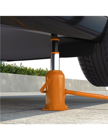 HOMCOM 12 Tonne Hydraulic Bottle Jack with 19-37 cm Lifting Range, Heavy Duty Portable Compact Car Jack Lift with Saddle and 3 S