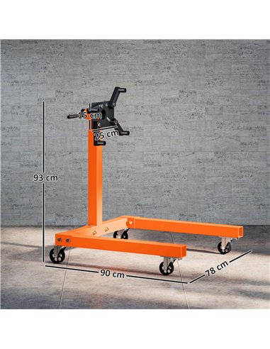 HOMCOM Engine Stand, 570 kg Rotating Engine Stand with 360 Degree Adjustable Head, 4 Mounting Arms, Heavy Duty Steel Support, Un