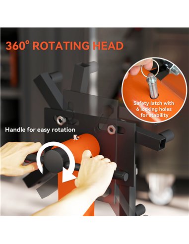 HOMCOM Engine Stand, 570 kg Rotating Engine Stand with 360 Degree Adjustable Head, 4 Mounting Arms, Heavy Duty Steel Support, Un