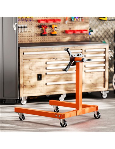 HOMCOM Engine Stand, 570 kg Rotating Engine Stand with 360 Degree Adjustable Head, 4 Mounting Arms, Heavy Duty Steel Support, Un