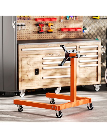 HOMCOM Engine Stand, 570 kg Rotating Engine Stand with 360 Degree Adjustable Head, 4 Mounting Arms, Heavy Duty Steel Support, Un