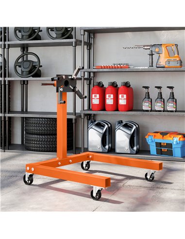 HOMCOM Engine Stand, 570 kg Rotating Engine Stand with 360 Degree Adjustable Head, 4 Mounting Arms, Heavy Duty Steel Support, Un
