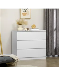 HOMCOM Chest of Three Drawers - White 2