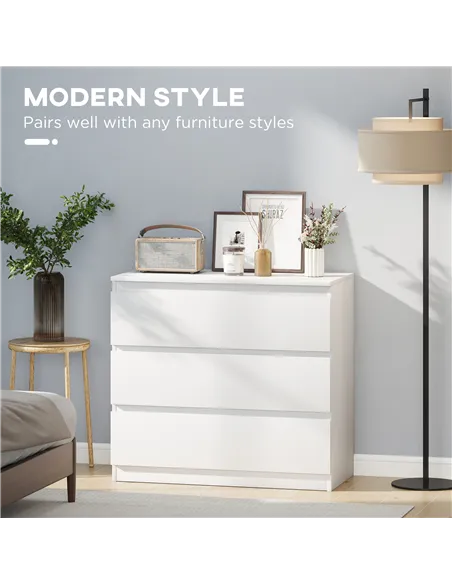 HOMCOM Chest of Three Drawers - White