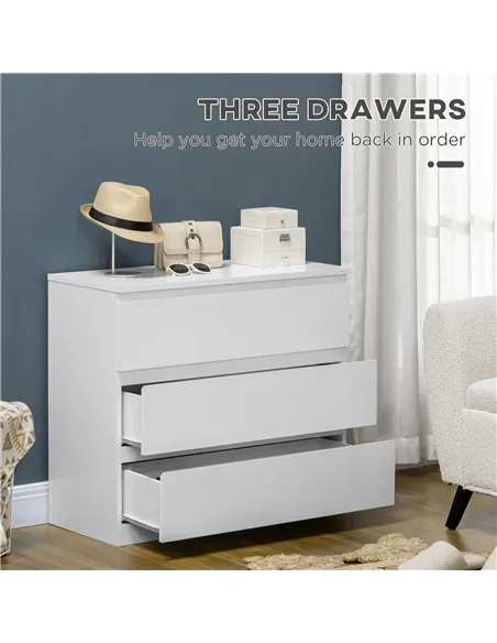 HOMCOM Chest of Three Drawers - White