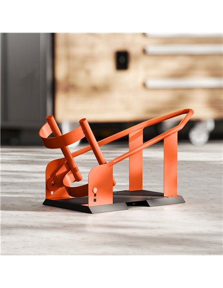 HOMCOM Motorcycle Wheel Chock, 816.5 kg Capacity Heavy Duty Steel Motorcycle Front Wheel Chock Holder with 3 Height Adjustable H