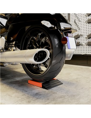 HOMCOM Motorcycle Wheel Cleaning Roller Stand with Aluminium Alloy Frame and Rollers, Motorcycle Maintenance Stand for Tyre Clea