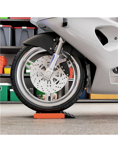 HOMCOM Motorcycle Wheel Cleaning Roller Stand with Aluminium Alloy Frame and Rollers, Motorcycle Maintenance Stand for Tyre Clea