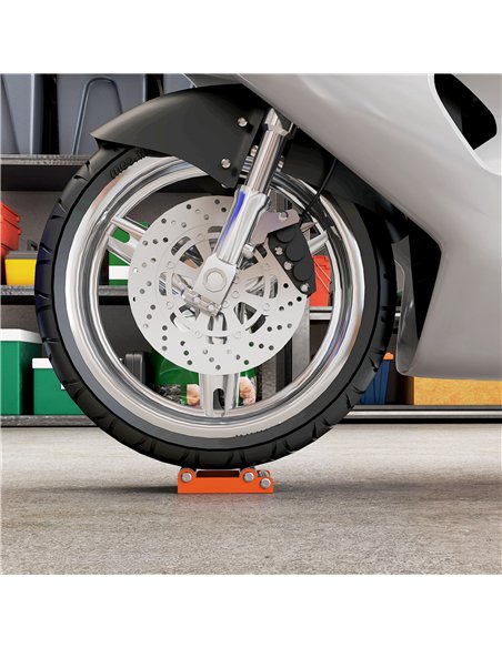 HOMCOM Motorcycle Wheel Cleaning Roller Stand with Steel Frame, Aluminium Rollers, Motorcycle Maintenance Stand for Tyre Cleanin