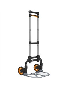 HOMCOM Folding Sack Truck, 70kg Lightweight Hand Truck with Wheels, Foldable Trolley Cart with Telescoping Handle for Warehouse,