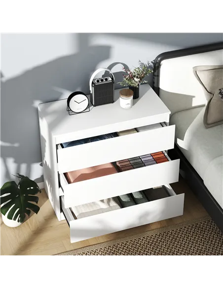HOMCOM Chest of Three Drawers - White