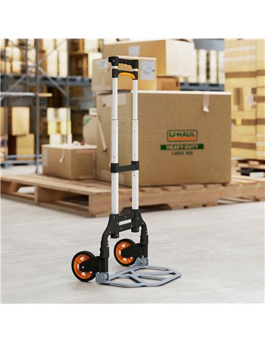 HOMCOM Folding Sack Truck, 70kg Lightweight Hand Truck with Wheels, Foldable Trolley Cart with Telescoping Handle for Warehouse,