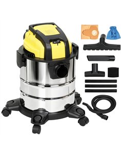 HOMCOM Wet and Dry Vacuum Cleaner, 1200W 20L Wet & Dry Vacuum Cleaner w/ Blower, Triple Filters for Workshop, Home, Carpet