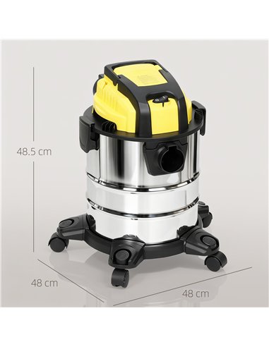 HOMCOM Wet and Dry Vacuum Cleaner, 1200W 20L Wet & Dry Vacuum Cleaner w/ Blower, Triple Filters for Workshop, Home, Carpet