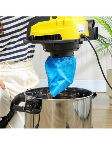 HOMCOM Wet and Dry Vacuum Cleaner, 1200W 20L Wet & Dry Vacuum Cleaner w/ Blower, Triple Filters for Workshop, Home, Carpet
