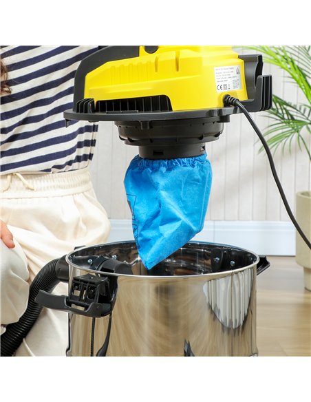 HOMCOM Wet and Dry Vacuum Cleaner, 1200W 20L Wet & Dry Vacuum Cleaner w/ Blower, Triple Filters for Workshop, Home, Carpet