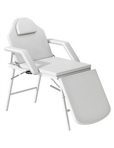 HOMCOM Portable Massage Table, 3 Section Adjustable Beauty Bed, Foldable Massage Bed with Face Hole, Recliner Chair with Removab