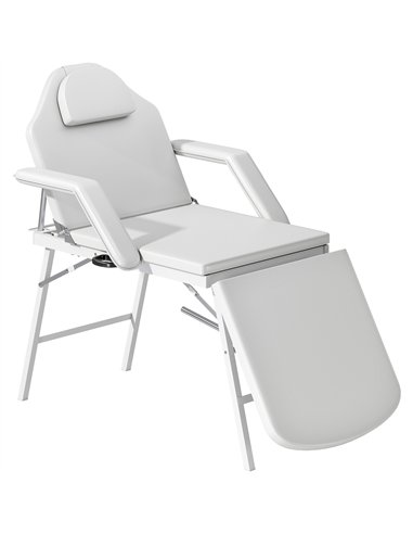 HOMCOM Portable Massage Table, 3 Section Adjustable Beauty Bed, Foldable Massage Bed with Face Hole, Recliner Chair with Removab