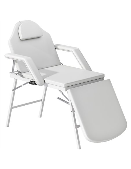 HOMCOM Portable Massage Table, 3 Section Adjustable Beauty Bed, Foldable Massage Bed with Face Hole, Recliner Chair with Removab