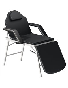 HOMCOM Portable Massage Table, 3 Section Adjustable Beauty Bed, Foldable Massage Bed with Face Hole, Recliner Chair with Removab