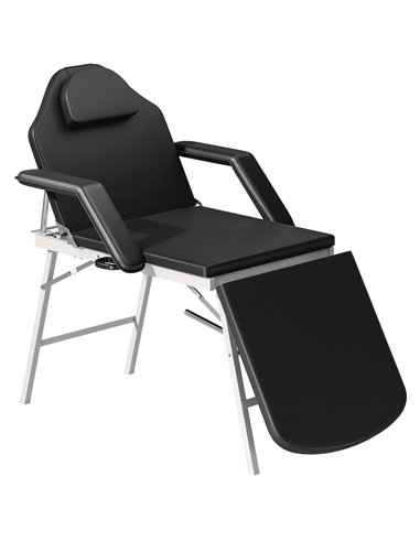 HOMCOM Portable Massage Table, 3 Section Adjustable Beauty Bed, Foldable Massage Bed with Face Hole, Recliner Chair with Removab