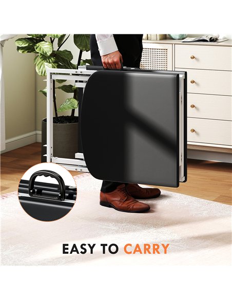 HOMCOM Portable Massage Table, 3 Section Adjustable Beauty Bed, Foldable Massage Bed with Face Hole, Recliner Chair with Removab