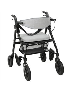 HOMCOM Rollator Walker Wheelchair, with Seat - Grey