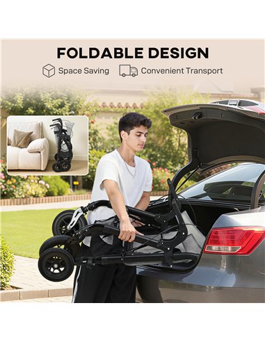 HOMCOM Rollator Walker Wheelchair, with Seat - Grey