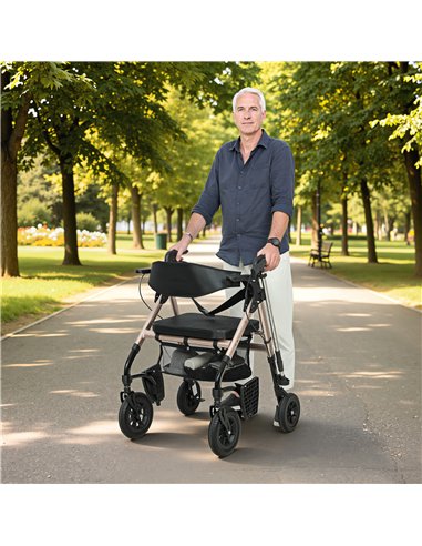 HOMCOM Rollator Walker Wheelchair, with Seat - Black