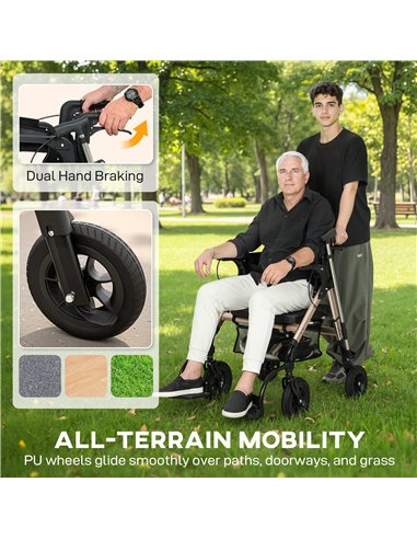 HOMCOM Rollator Walker Wheelchair, with Seat - Black