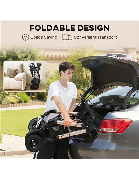 HOMCOM Rollator Walker Wheelchair, with Seat - Black