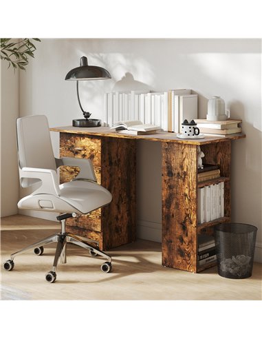 HOMCOM Computer Desk, Home Office Desk, Writing Table, PC Workstation with 3 Storage Shelves and 3 Drawers for Working, Study, 1