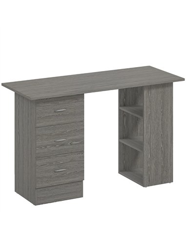 HOMCOM Computer Desk, Home Office Desk, Writing Table, PC Workstation with 3 Storage Shelves and 3 Drawers for Working, Study, 1