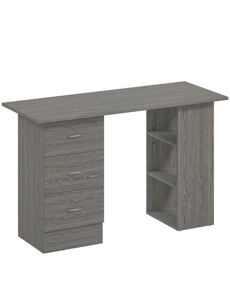 HOMCOM Computer Desk, Home Office Desk, Writing Table, PC Workstation with 3 Storage Shelves and 3 Drawers for Working, Study, 1