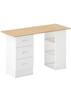 HOMCOM Computer Desk, Home Office Desk, Writing Table, PC Workstation with 3 Storage Shelves and 3 Drawers for Working, Study, 1