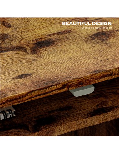 HOMCOM Boxy Work Desk, with Shelf - Wood-Effect