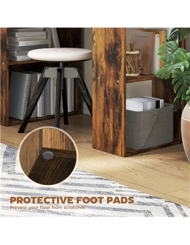 HOMCOM 120cm Computer Desk, Wooden PC Laptop Table with 6-Tier Storage Bookshelves, Home Office Working Study Desk, Writing Work