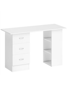 HOMCOM Computer Desk, Home Office Desk, Writing Table, PC Workstation with 3 Storage Shelves and 3 Drawers for Working, Study, 1