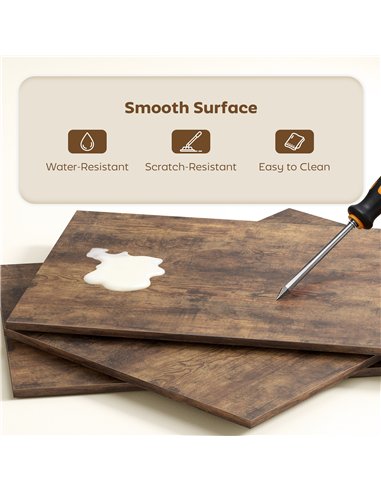 HOMCOM Folding Shelf and Work Table - Brown/Black