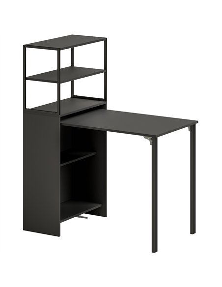 HOMCOM Folding Shelf and Work Table - Black