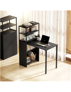HOMCOM Folding Shelf and Work Table - Black 2