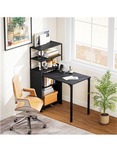HOMCOM Folding Shelf and Work Table - Black