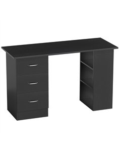 HOMCOM Computer Desk, Home Office Desk, Writing Table, PC Workstation with 3 Storage Shelves and 3 Drawers for Working, Study, 1