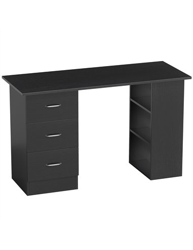 HOMCOM Computer Desk, Home Office Desk, Writing Table, PC Workstation with 3 Storage Shelves and 3 Drawers for Working, Study, 1